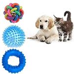 RvPaws Ball Chew Teether Toys for Dog, Puppy, Cat, Kitten -Combo of 3