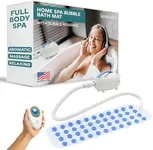 Portable Spa Bubble Bath Massager - Thermal Spa Waterproof Non-Slip Mat with Suction Cup Bottom, Motorized Air Pump & Adjustable Bubble Settings - Remote Control Included - Serenelife AZPHSPAMT22