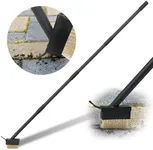 Moss Out Weed Puller Remover Tool for Crevice Weeding with 73.2inch Long Adjustable Handle, 2 in 1 Crack Weeder Moss Killer Grout Remover Brush, Manual Weed Remover Tool for Driveway Deck Paver Patio