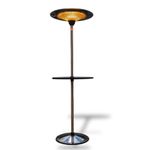 Luxury S.S. Electric Heater with Table by Designo International | Tall Outdoor & Indoor Patio Heater for Hotels, Cafés, Banquets, Rooftops & Lawns