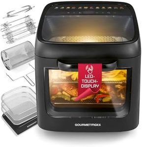 GOURMETmaxx Heißluftofen mit Panoramadach & Frontfenster 12,5 L | Heißluftfritteuse mit 9 Funktionen | Airfryer, Fritteuse & Minibackofen in 1 | für max. 8 Personen | Heißluftfritteuse mit Farb-Icons