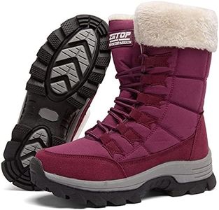ziitop Womens Snow Boots, Winter Boots for Women, Fur Lined Warm Winter Boots, Lace up Womens Winter Boots, Mid Calf Snow Boots,Outdoor Anti-Slip Boots, Snow Boots for Women Waterproof,Winter Walking Boots for Women
