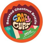 Crazy Cups Decaf Flavored Coffee, Decaf Chestnut Brittle Coffee, Holiday Blend for Keurig K Cups Machines, Hot or Iced, Medium Roast, Brown, 22 Count