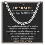 EYQV Gifts for Son, Cuban Chain Necklace Special Son Gifts from Mum Dad, Gifts for Teenage Boys Birthday Gifts Christmas Gifts Confirmation Gifts for Son