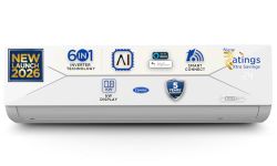 Carrier 2 T 5Star,New Star rated,Wi-Fi Smart Flexicool Inverter Split AC(Copper,Convertible6-in-1withWi-Fi with Geo-Fencing,Smart EnergyDisplay,New star Rating,ESTER EDGE Gxi WiFi-CAI24EE5R36W1,White)