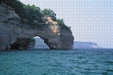 Munising Pictured Rocks Michigan USA Jigsaw Puzzle for Adults 1000 Piece Wooden Travel Gift Souvenir