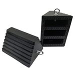 ROBLOCK 2 Pack Solid Rubber Heavy Duty Wheel Chock Black Wheel Block with Eyebolt, 9" Length x 7.1" Width x 5.5" Height