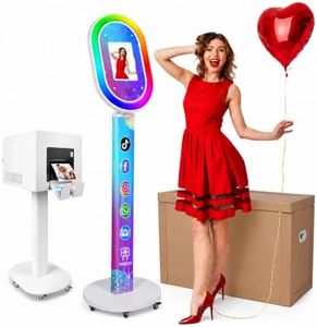 iPad Photo Booth Machine with Printer Stand with Premium Honeycomb Transport Case, RGB Beauty Ring Light, Custom Logo Shell & Remote Control, Complete Photobooth Package for Wedding Party Event Rental