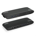 Plugable 14-in-1 USB-C Triple Monitor Docking Station with 100W Charging - DisplayLink Dock with 3X HDMI, Compatible with Windows, Mac, Chromebooks (Ethernet, Audio, 5X USB, microSD & SD Card)