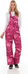 Arctic Quest Womens Insulated Water Resistant Ski Snow Bib Pants Pink Camo