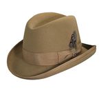 Dorfman Pacific Stacy Adams Men's Wool Homburg Comfort Hat L Beige