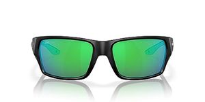 Costa Del Mar Men's Tailfin Sunglasses, Matte Black/Green Mirrored Polarized 580p, 60 mm