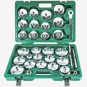 JAMTON 31PCS Oil Filter Wrench Set, Stainless Steel Oil Filter Cap Socket, 1/2" Drive 27mm 32mm 36mm 64mm-101mm Oil Filter Removal Tool, Compatible with VW, Ford, Honda, Toyota, Nissan, Audi, BMW, etc