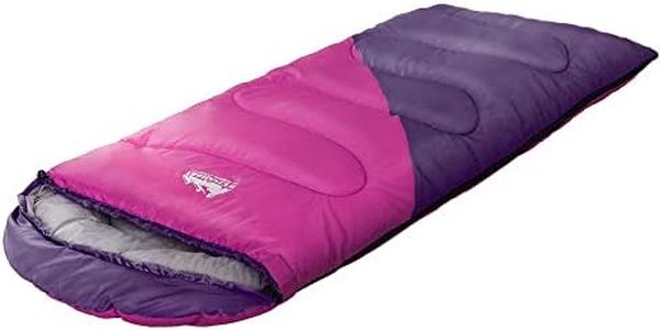 Weisshorn Sleeping Bag, 172 x 70cm Kids Camping Bags 3 Season Warm Portable Water Resistant Lightweight Thermal Outdoor Gear -5°C Tent for Hiking Travel Backpacking, with Compression Sack Pink