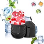 RoseFlower Silicone Ice Roller for Face and Eye, Ice Facial Roller Ice Holder for Face, Face Ice Mold Ice Holder for Face, Ice Face Roller Skin Care, Face Icers Reusable Ice Cube Roller, Black
