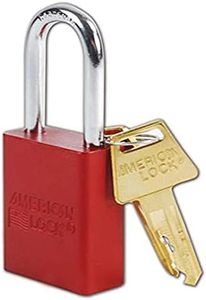 Master Lock Aluminum Red Safety Padlock with 1/4" x 1-1/2" Shackle, A1106RED