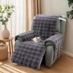 LiveGo Thick Rabbit Plush Recliner Chair Cover - 23 Inch Faux Rabbit Fur Slipcover for Recliner Chairs, Soft & Plush Furniture Protector, Cozy Lazy Boy Recliner Cover for Living Room & Bedroom
