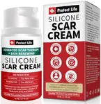 Protect Life Silicone Scar Cream for Surgical Scars, Injury & Keloid Scar Treatment, Moisturising, Rejuvenating Silicone Scar Gel for Old & New Scars, Non-Greasy [MAY CONTAIN SHELLFISH]