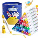 JUPITEARTH 36 Colors Tempera Paint Sticks, Washable Rocket Paint Sticks for Kids, Non-Toxic and Quick Drying