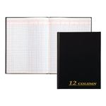 Adams Account Book, 7 x 9.25 Inches, Black, 12-Columns, 80 Pages (ARB8012M)