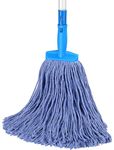 Heavy Duty Commercial Industrial Mop for Floor Cleaning,Beyoco String Wet Mop with Long Handle,Cotton Mop for Home,Garage,Office, Workshop Floor Cleaning- Blue