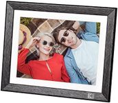 Kodak Rustic Black Wood WiFi-Enabled Digital Photo Frame HDPF-978, Advanced 9.7” Touchscreen with 2K Resolution, 32GB Internal Memory and Adjustable Stand