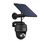 Reolink Security Camera Outdoor Wireless, Argus PT 5MP+Solar Panel with 360° Pan-Tilt View, 2K Night Vision, 2.4/5Ghz WiFi, Solar Security Camera with Person/Vehicle Detection, Two-Way Audio, Black