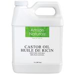 Castor Oil 1900 ml / 64 oz -100% Pure & Natural Castor oil Cold pressed Hexane free for Hair, Eyelashes, Eyebrows, Beard, Skin, Multipurpose carrier oil for essential oils, Huile de ricin pour cheveux Amson Naturals