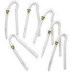 Hearing Aid Tubes - Size #13 Preformed BTE Earmold Tubing - (Pack of 6) 3.5 x 2mm with Gold Tube Lock Replacement Tube - Flexible Medium Wall Tubes Compatible with Most Hearing Aid Brands