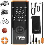 HITWAY Portable Tyre Inflator Air Compressor,Car Tyre Pump Max 150PSI. Preset Tyre Pressure&Auto Shutoff,Suitable for Cars, Motorbikes and Bicycles.