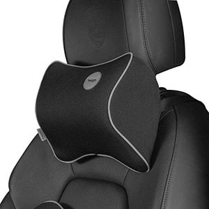 Newgam Car Pillow - Car Neck Pillow for Neck Pain Relief and Cervical Support,Car Seat Neck Pillow with 100% Pure Memory Foam and Washable Cover,Car Headrest Pillow Black