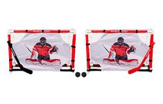 Road Warrior Deluxe Mini Hockey Net Set with Shooter Tutors | Indoor Hockey Net Set for Kids Practice | Hockey Goalie Net with Shooter Tutor | Perfect Mini Hockey Set for Indoor and Outdoor