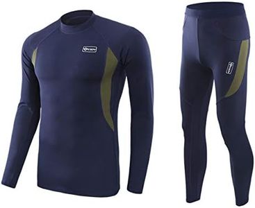 WINDCHASER Mens Thermal Underwear Set Winter Sport Hunting Gear Sport Long Johns Base Layer Bottom Top, Blue, Medium