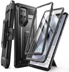 SUPCASE for Samsung Galaxy S24 Ultra Case with Stand, [Unicorn Beetle Pro] [2 Front Frames] [Built-in Screen Protector & Belt-Clip] Military-Grade Protection Phone Case for Galaxy S24 Ultra, Black