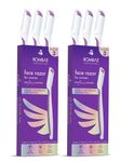 BOMBAE Painless and Instant Face Razor for women Pack Of 6 | Safe facial hair remover and eyebrow shaper for women | Women Razor for Eyebrow, Upper Lip, Forehead, Peach Fuzz, Chin, Sideburns| Safe for all skin types |Dermaplaning Tool