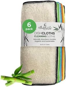Whiff Botanicals, Whiffkitch® Bamboo Dishcloth & Cleaning Cloths are Sustainable, Reusable, Washable, Scrub-Non-Scratch, Extra Absorbent, Quick Drying, Multi Surface Cleaning Essentical.