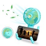 SUTVVOW Stroller Fan with Flexible Tripod Clip on, Mini Portable Fan USB Rechargeable Battery Operated, Small Personal Handheld Fan Cooling for Bed, Car Seat, Travel, Camping