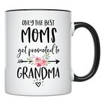 YouNique Designs Promoted to Grandma Mug, 11 Ounces, Only The Best Moms Get Promoted to Grandma (Black Handle)