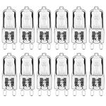 Haraqi 12 Pack G9 Halogen Bulbs 28W 230V 2800K Warm White 350Lm,Clear Capsule Halogen Lamps Dimmable, No Strobe, No Flicker