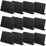 12 Pcs L-Shaped Mini Chalkboard Signs Acrylic Chalkboard Buffet Tags Small Black Food Display Stands for Message Board Signs, Weddings, Tents, Birthday Parties