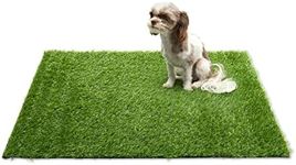 Artificial Turf for Dogs and Puppy Potty Training with Drain Holes, Faux Grass Mat for Crafts, Indoor and Outdoor Decor, Green Turf Rug for Doormat, Under Bench Shoe Storage (28 x 40 Inches)