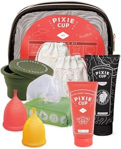 Pixie Menstrual Cup Kit - Best Period Cup Starter Kit - 2 Cups, Wash, 20 Wipes, Lube, Public Restroom Carry Cup & Storage Bag - Proven to Be What You Need to Become A Successful Menstrual Cup User