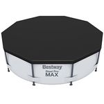 Bestway 58036-19 Flowclear Swimming Pool Cover for Steel Pro Max Round Pools, 10 ft, Black