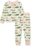 Mud Pie Toddler Girl Sports Pajama Set, Pink, 9 Months/12 Months