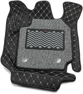 AUTOFIT /Premium 7D Car Mat Full Set || Luxury Leather Double Car Floor Mat Complete Set || 100% Waterproof And Washable || Color : Black (Compatible With Hyundai Venue)