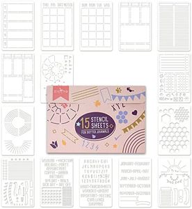 Easy to Use Stencil Set for Dotted Journals - Time Saving Planner Accessories/Supplies Kit Makes Creating Layouts Easy - Incl. Bullet Point Checklists, Daily/Weekly/Monthly Calendars
