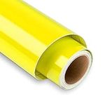 Yellow Permanent Vinyl for Cricut - 12" x 5FT Yellow Cricut Vinyl Roll, Outdoor Self Adhesive Vinyl Roll for Decor Sticker, Party Decoration, Car Decal