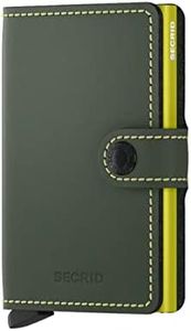 Secrid Leather Mini Wallet, Matte Green/Lime