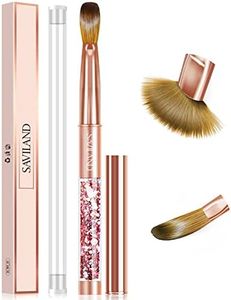 Saviland Brosse à ongles acrylique kolinsky: Pinceau à ongles pour applications acryliques rose or acrylique pinceau à ongles acrylique pour poudres acryliques taille de l'ongle # 14