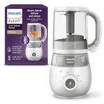 Philips Avent Premium 4-in-1 Steamer Blender, Baby Food Maker, Steam, Blend, Defrost, Reheat, Dishwasher Safe, Model SCF883/02